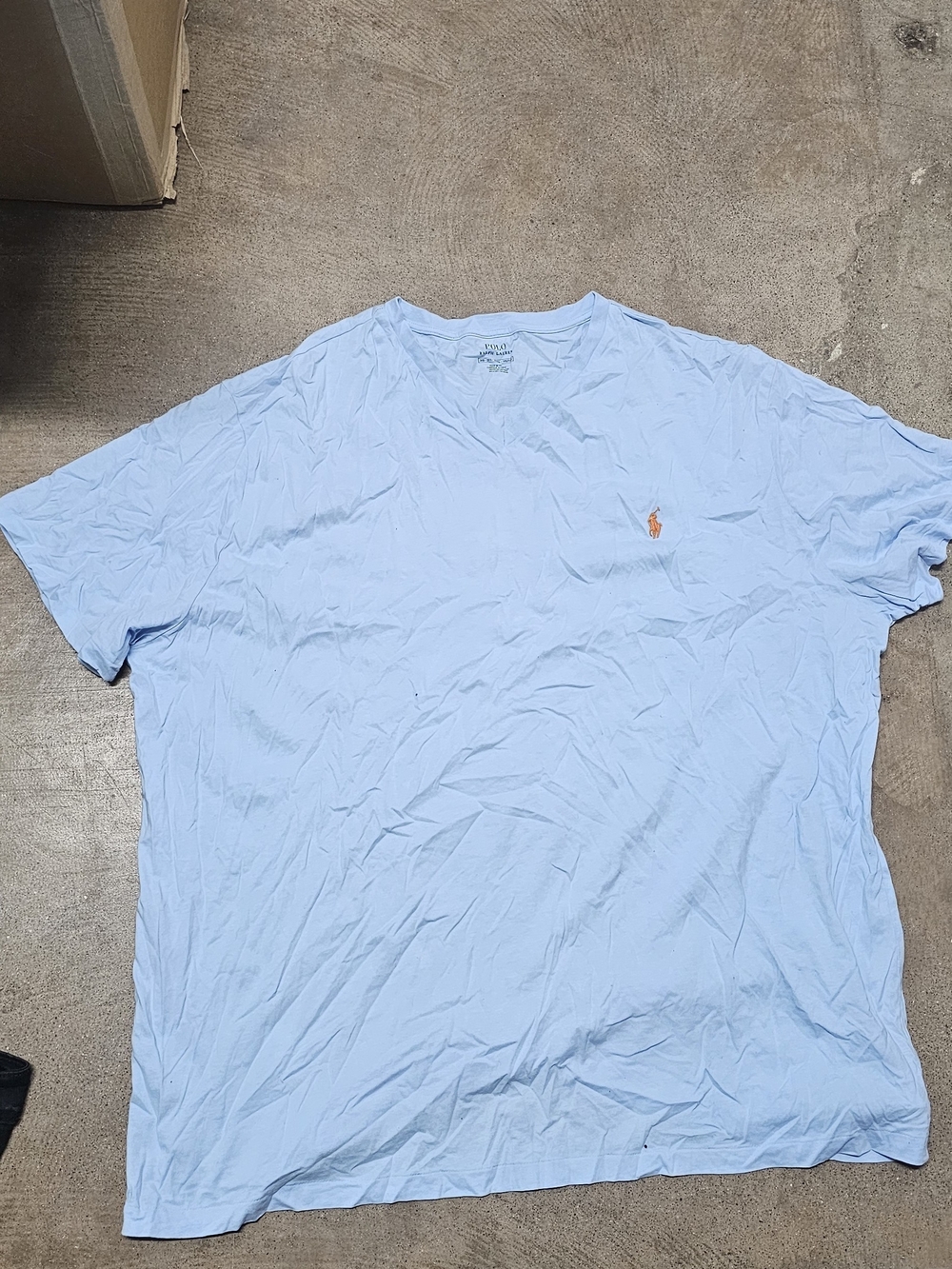 Polo by Ralph Lauren Light Blue Short-Sleeve Crew Tee with Orange Pony Mens Sz3x